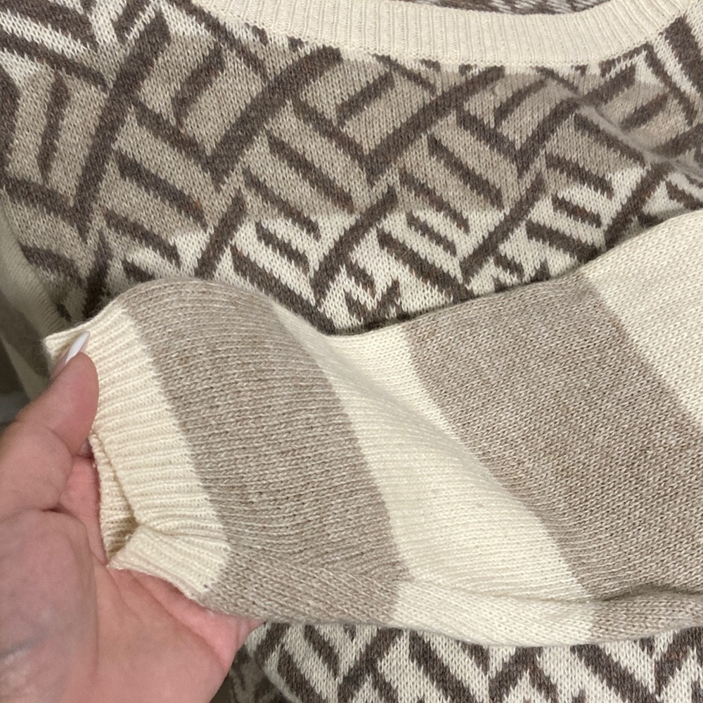 Dior Cream and Brown Knit Crewneck Sweater - Picture 6 of 6